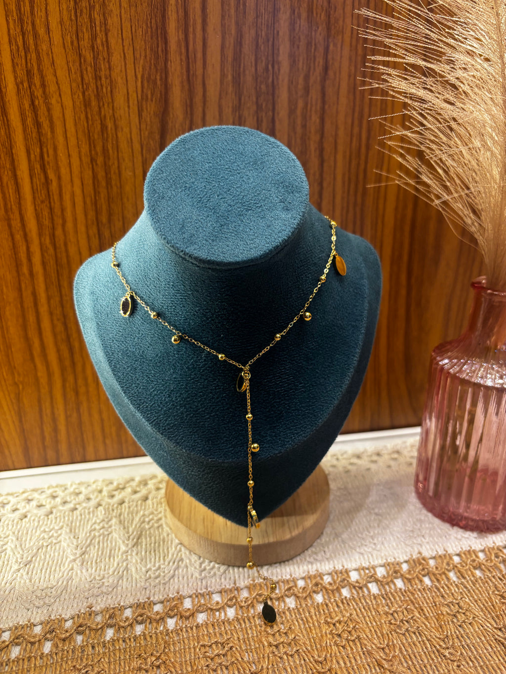 Dainty Midnight Onyx Y-Lariat Necklace