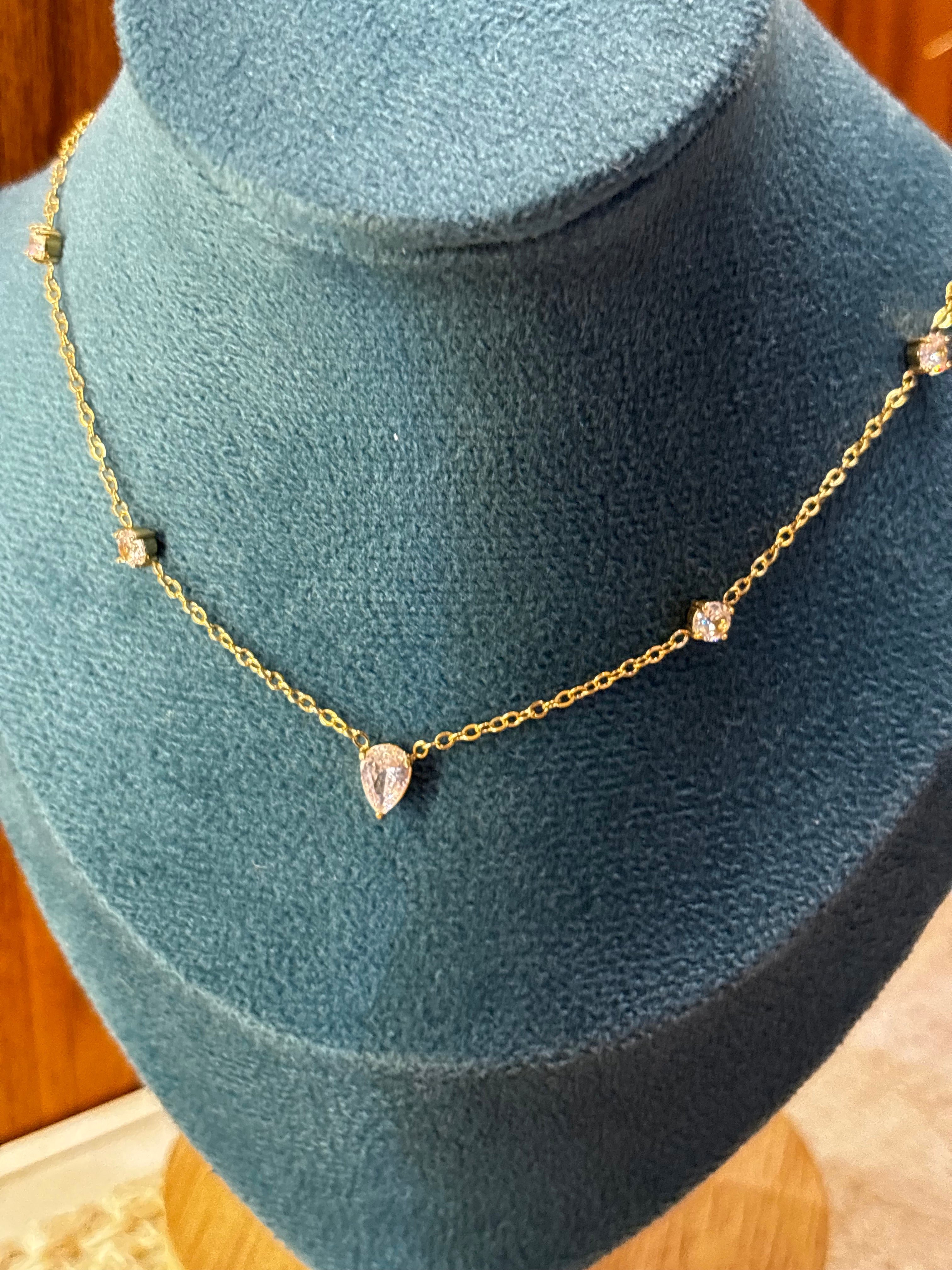 Teardrop Solitaire Necklace