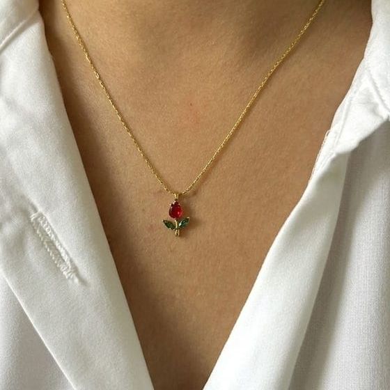 Tulip🌷 Necklace [Red]