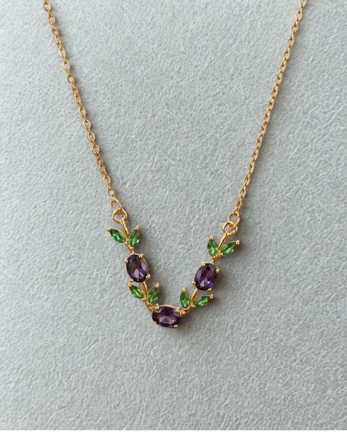 Tulip V Necklace - Purple
