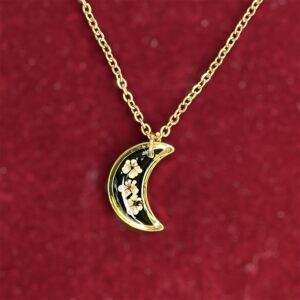 Moon Real Flower Necklace