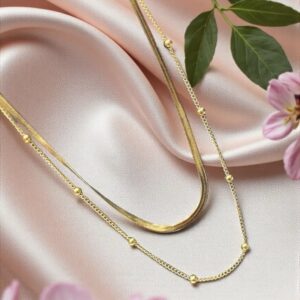 Nova Snake & Bead Necklace ✨