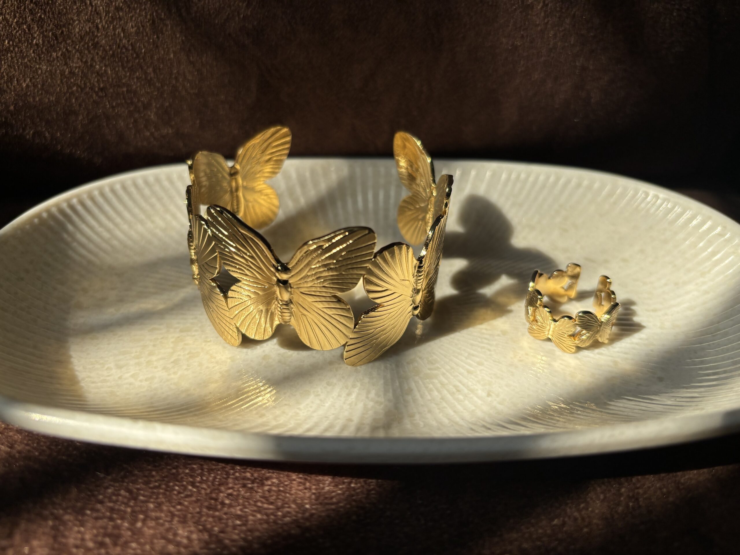 Butterfly Cuff Bangle and Ring Set - Image 5