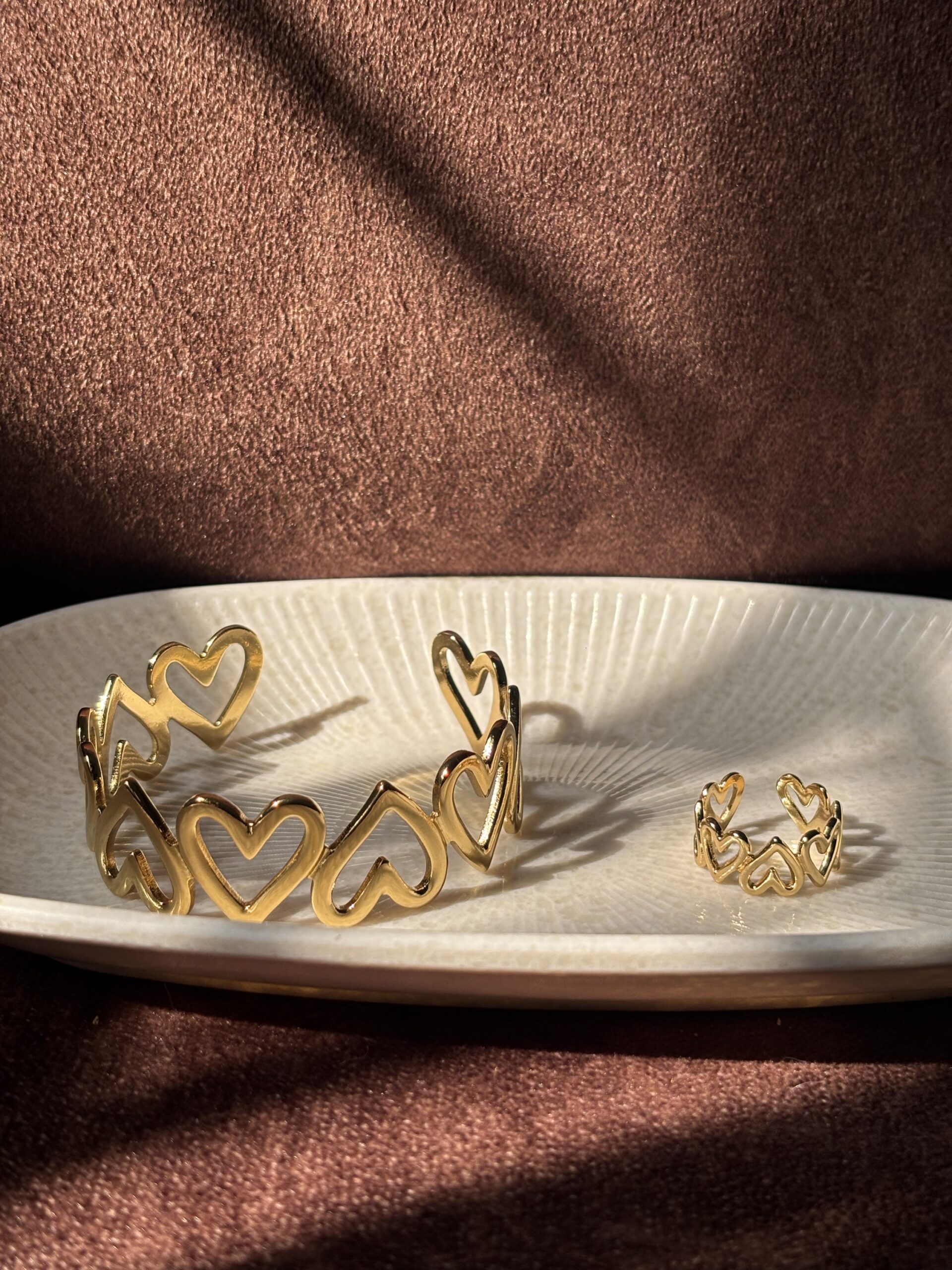 Heart Cuff Bangle and Ring Set - Image 3