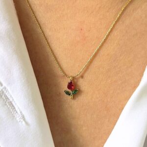 Tulip🌷 Necklace [Red]